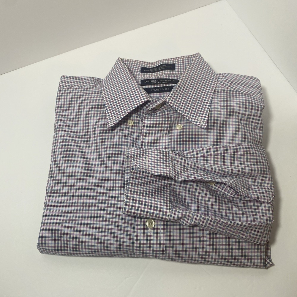 Daniel Cremieux Collection Men's Shirt16- 16.5 35 Check Stanley Shirt L/S G1